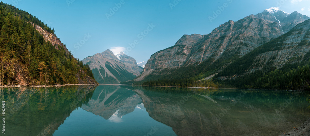 Reflection of mountains on a surface