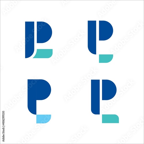 Logo initial letter pl modern digital P L pay later technology