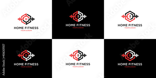 Home fitness logo collection	