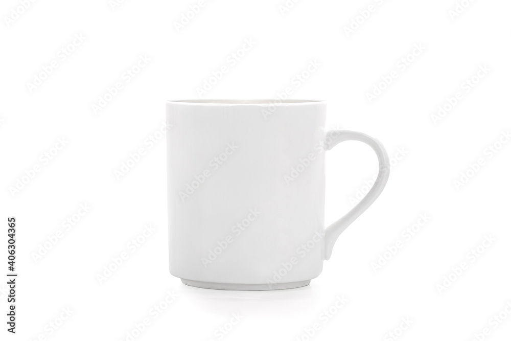 White mug isolated with copy space on white background White mug isolated with copy space on white background