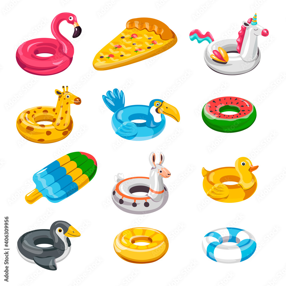 Fototapeta premium Lifebuoy or inflatable balloons in shape of animal