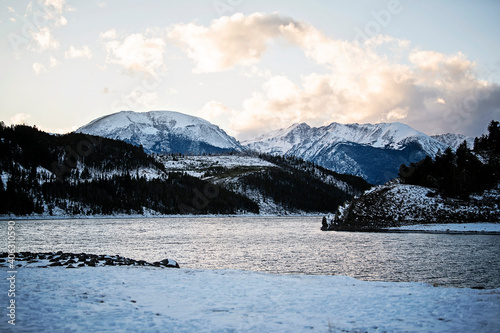Snowy Mountains and Lake