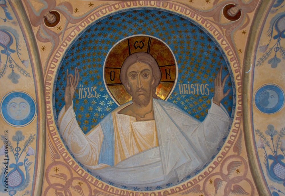the icon of Jesus Christ at the Ramet monastery - Romania