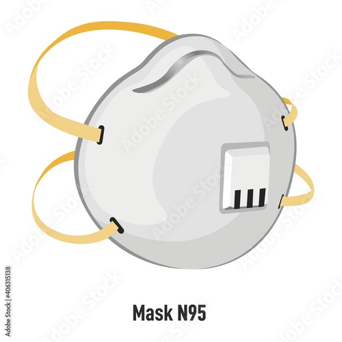 Mask N95 with filter and straps for protection