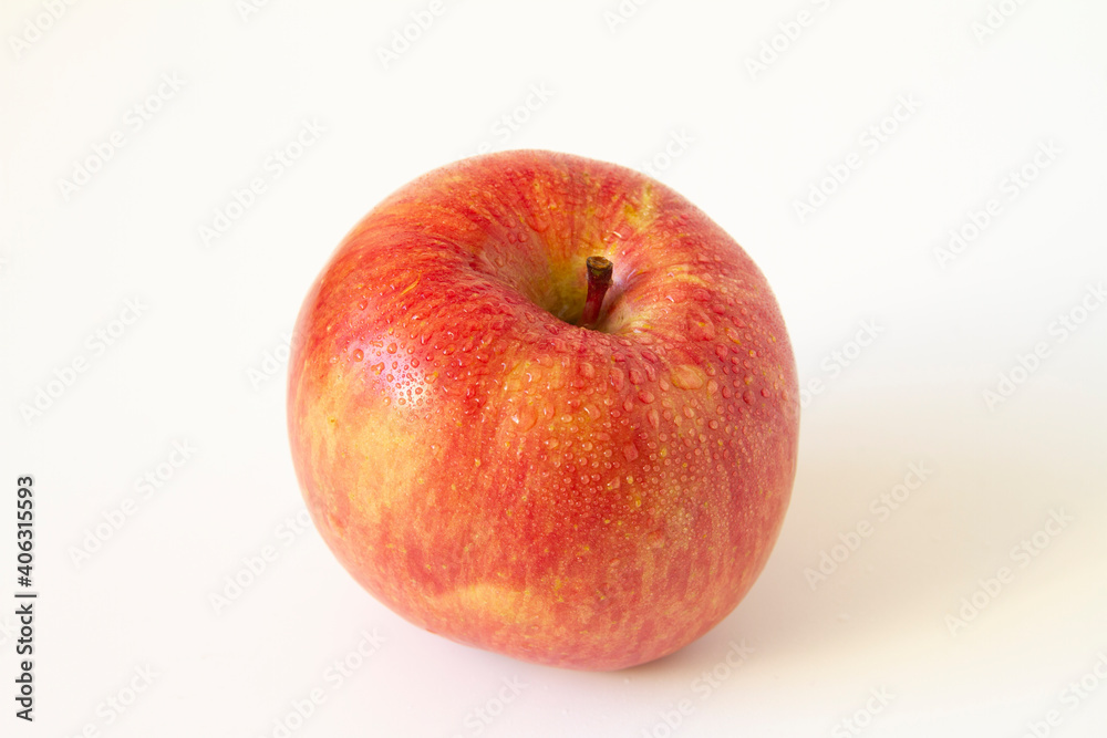 Honeycrisp apple close up. White background. Honeycrisp apple close up. White background.