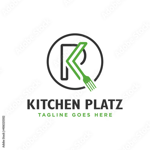 K letter food restaurant logo