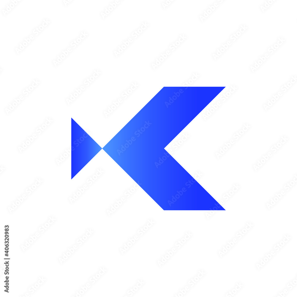 K Monogram Blue Triangle Initial Letter Logo Design Graphic Concept K Monogram Blue Triangle Initial Letter Logo Design Graphic Concept