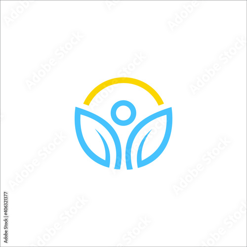 logo leaft life natural yoga healthy icon templet vector