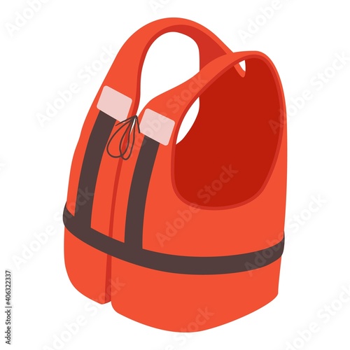 Life jacket icon. Isometric of life jacket vector icon for web design isolated on white background