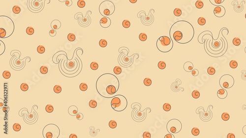 Fototapeta Naklejka Na Ścianę i Meble -  Vector pattern background with aesthetic curved concept colored in orange and gray
