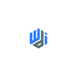 WDI logo WDI icon WDI vector WDI monogram WDI letter WDI minimalist WDI triangle WDI flat Unique modern flat abstract logo design 