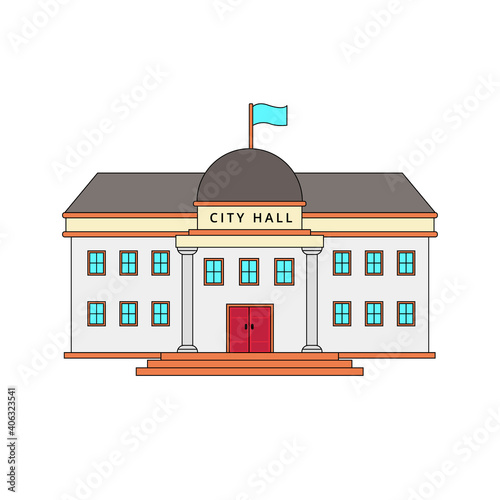 City hall building vector illustration isolated on white background 