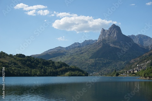 Views of Pe  a Foratata from the viewpoint. Sallent de G  llego  Huesca  Spain