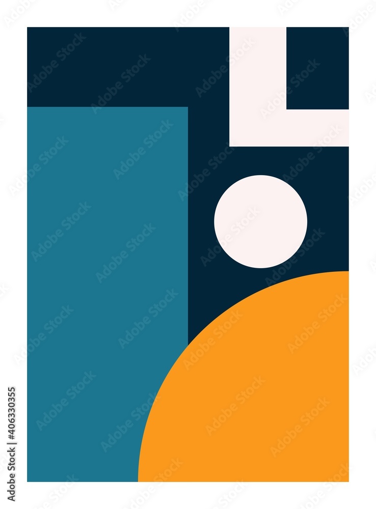 Fototapeta Trendy contemporary geometric organic shapes, Abstract geometric shapes artwork, Perfect shapes vector to use in branding, poster, prints, packaging, wall art, for social media