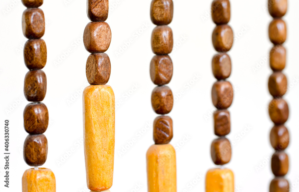 Wood bead curtain closeup Wood bead curtain closeup