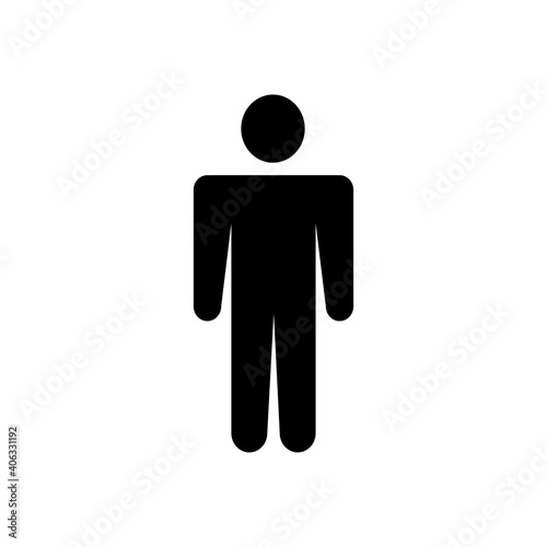 Simple icon or symbol for men with black color