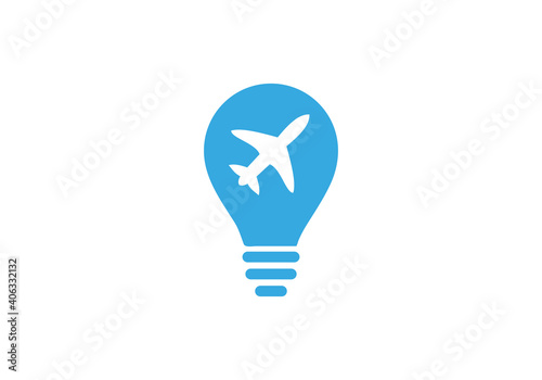 Air Travel Logo Design with minimal bulb concept