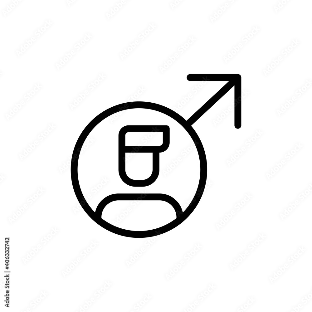 gender male icon in line style isolated on white background. EPS 10 gender male icon in line style isolated on white background. EPS 10