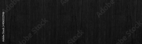 Panorama of Black vintage wooden table top pattern texture and seamless background