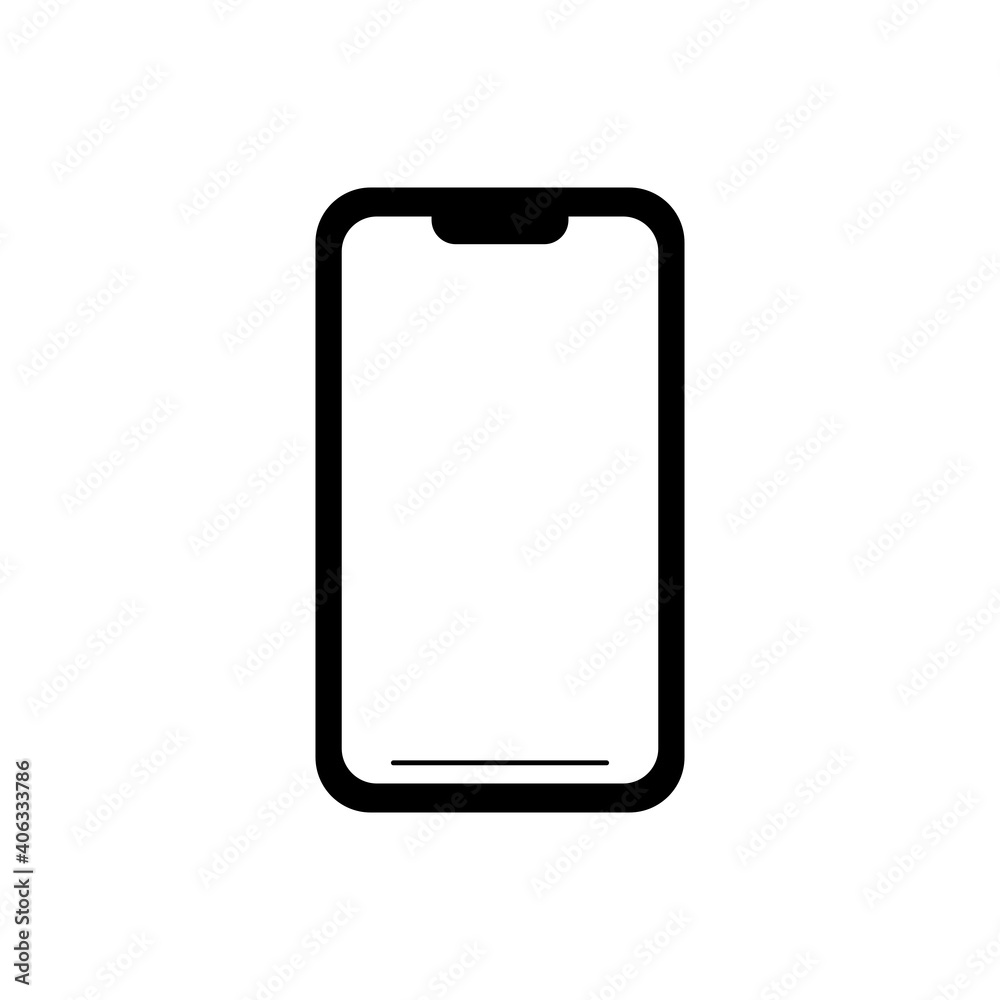 Simple icon or symbol for smartphone with black color Simple icon or symbol for smartphone with black color