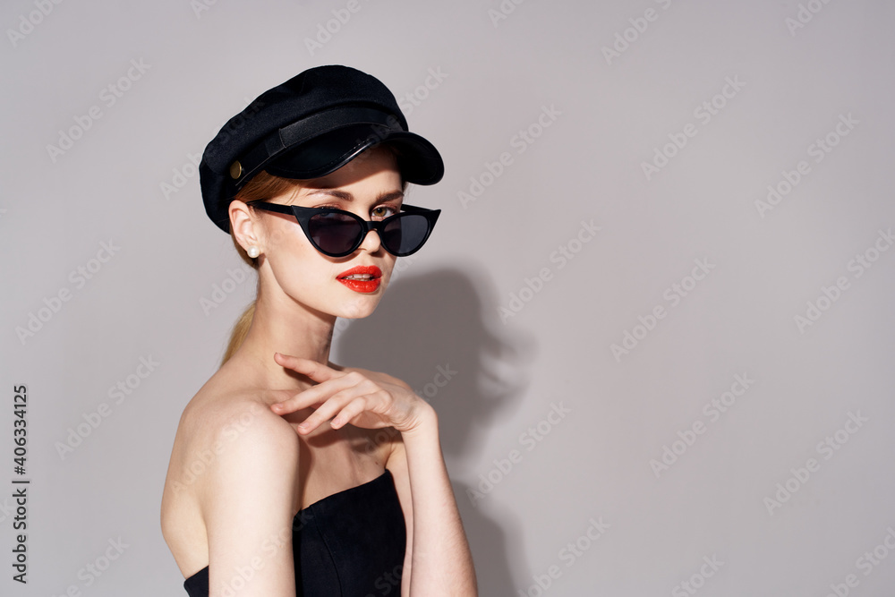 beautiful elegant woman sunglasses cosmetics luxury blonde hair