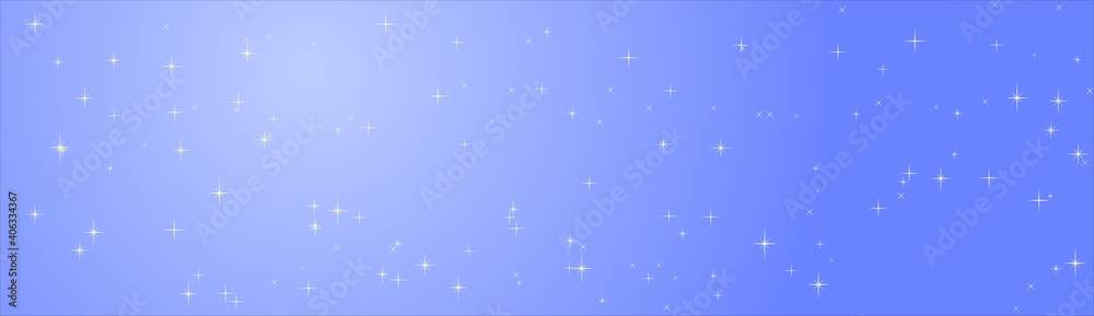 Fototapeta premium バナーに使える青い夜空にゴールドのキラキラ星