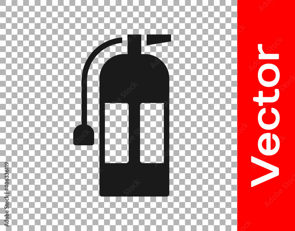 Black Fire extinguisher icon isolated on transparent background. Vector. Black Fire extinguisher icon isolated on transparent background. Vector.