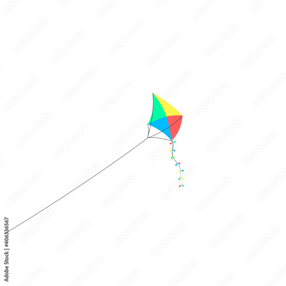 Kite. Flying a kite, vector illustration Kite. Flying a kite, vector illustration