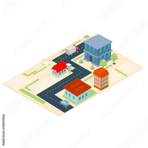 Map of the city. Street traffic route  vector illustration