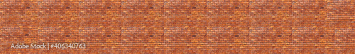 Red brick wall. Texture of old brick wall with copy space panoramic backgorund.