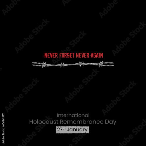 International Holocaust Remembrance Day vector. Holocaust Remembrance Day Poster, January 27