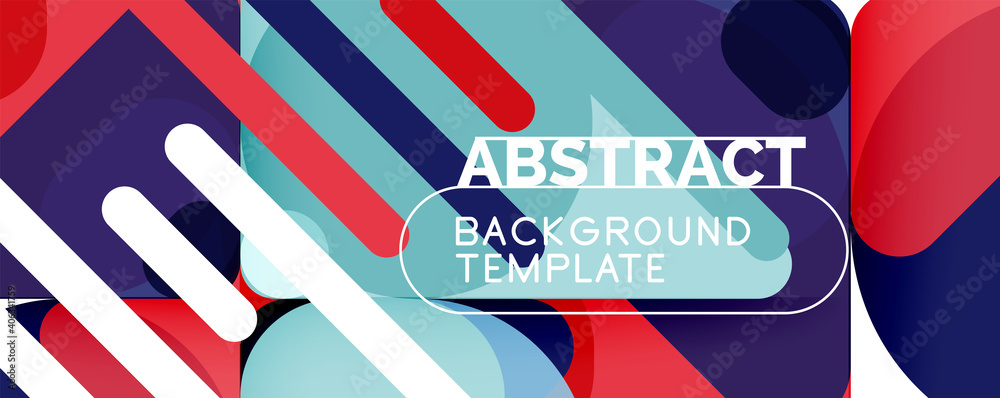 Modern geometric round shapes and dynamic lines, abstract background. Vector illustration for placards, brochures, posters and banners Modern geometric round shapes and dynamic lines, abstract background. Vector illustration for placards, brochures, posters and banners