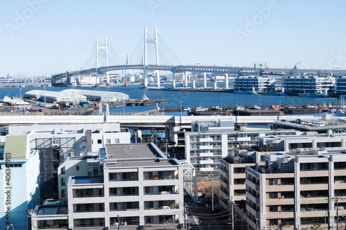View of Bay Bridge from Minato-no-mieru Oka Park