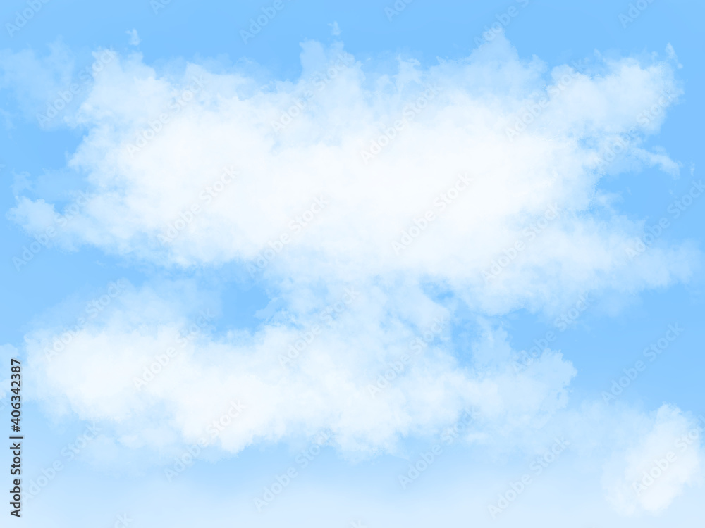 Picture book-like clouds in the blue sky
