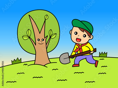 Good pupils plant new tree for our world