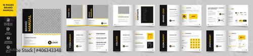 Square Brand Manual Template, Simple style and modern layout Brand Style , Brand Book, Brand Identity, Brand Guideline, Guide Book