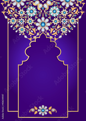 Gold and blue ornate frame