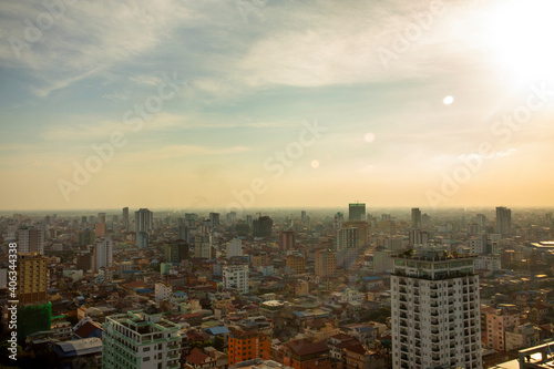 Phnom penh cambodia overview Daytime from Sky bar in the middle of city © Tek Dara