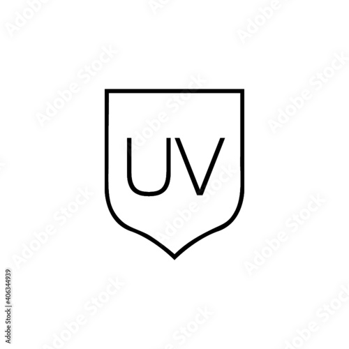 UV shield protection icon for web design isolated on white background