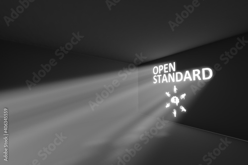 OPEN STANDARD rays volume light concept 3d illustration photo