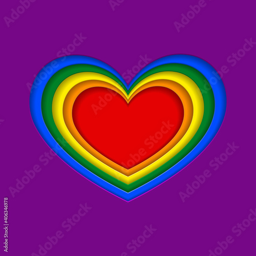 LGBT cut paper heart wallpaper