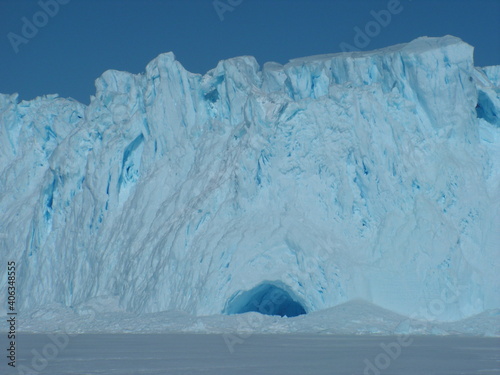 antarctica ice icebergs sea snow winter day