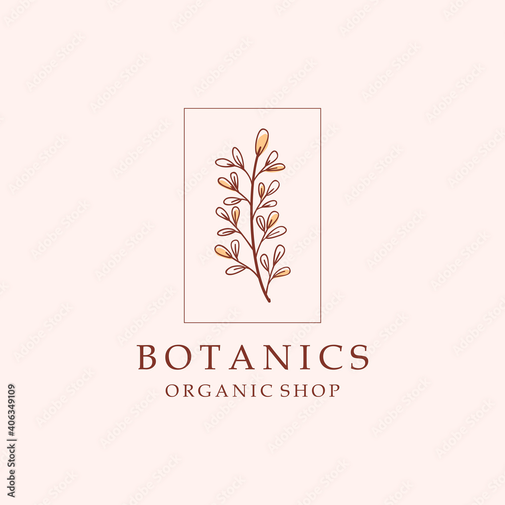 Botanical minimalist beautiful logo design template Botanical minimalist beautiful logo design template