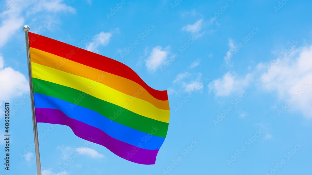Obraz premium LGBT flag on pole.