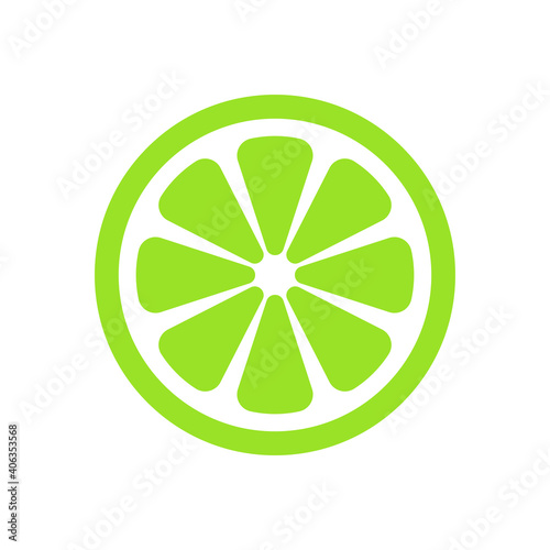 lime slice food icon vector