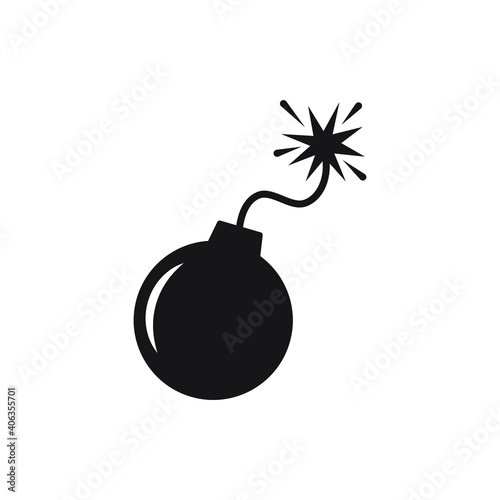 Bomb icon, vector illustration. Flat design style. vector bomb icon illustration isolated on white background