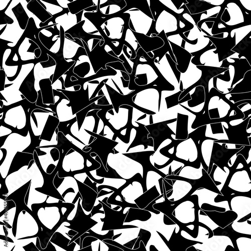 Seamless black and white abstract pattern. Grunge background monochrome repeating