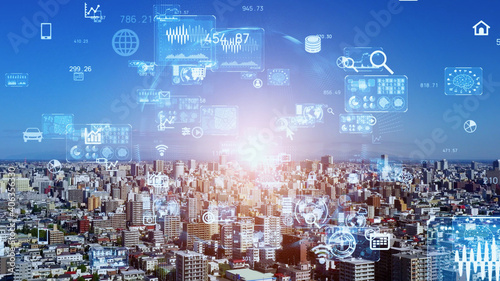 都市とネットワーク スマートシティー IoT ICT デジタルトランスフォーメーション 