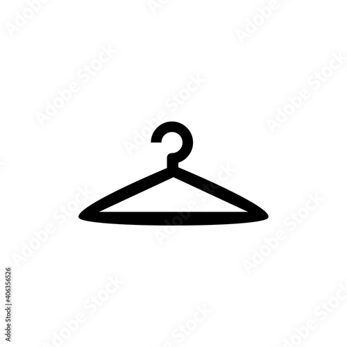 Simple icon or symbol for clothes hanger in black
