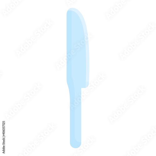 Plastic knife icon. Cartoon of plastic knife vector icon for web design isolated on white background photo